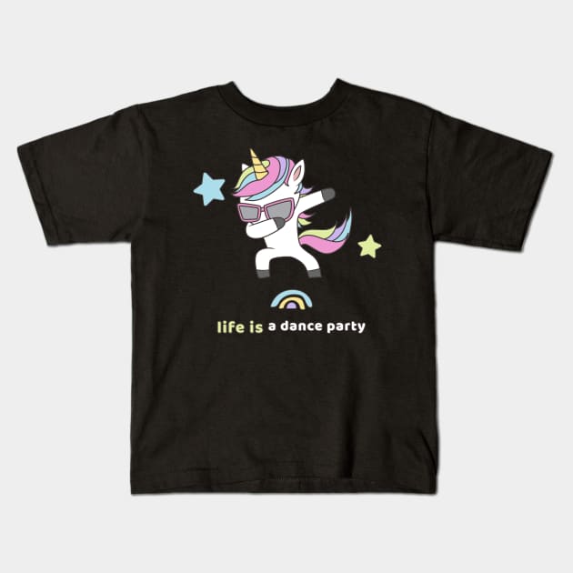 Life is a dance party Kids T-Shirt by Kash's tshirts